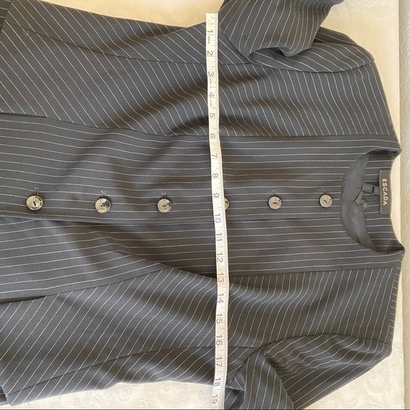escada crewneck button front pin stripe blazer - Picture 7 of 8